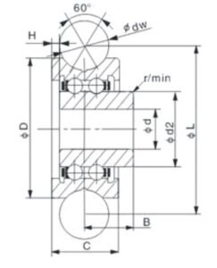 SG Series Precision Guide Track Rollers SG系列导轨滚轮图纸jpg 243x300