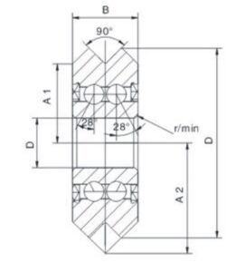 W Series line track roller bearings W型系列W型滚轮轴承图纸 271x300